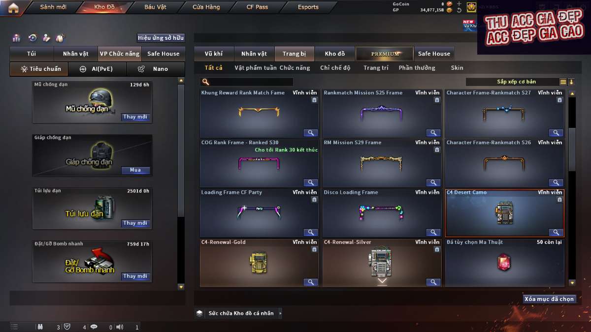 shop acc cf uy tin gia re